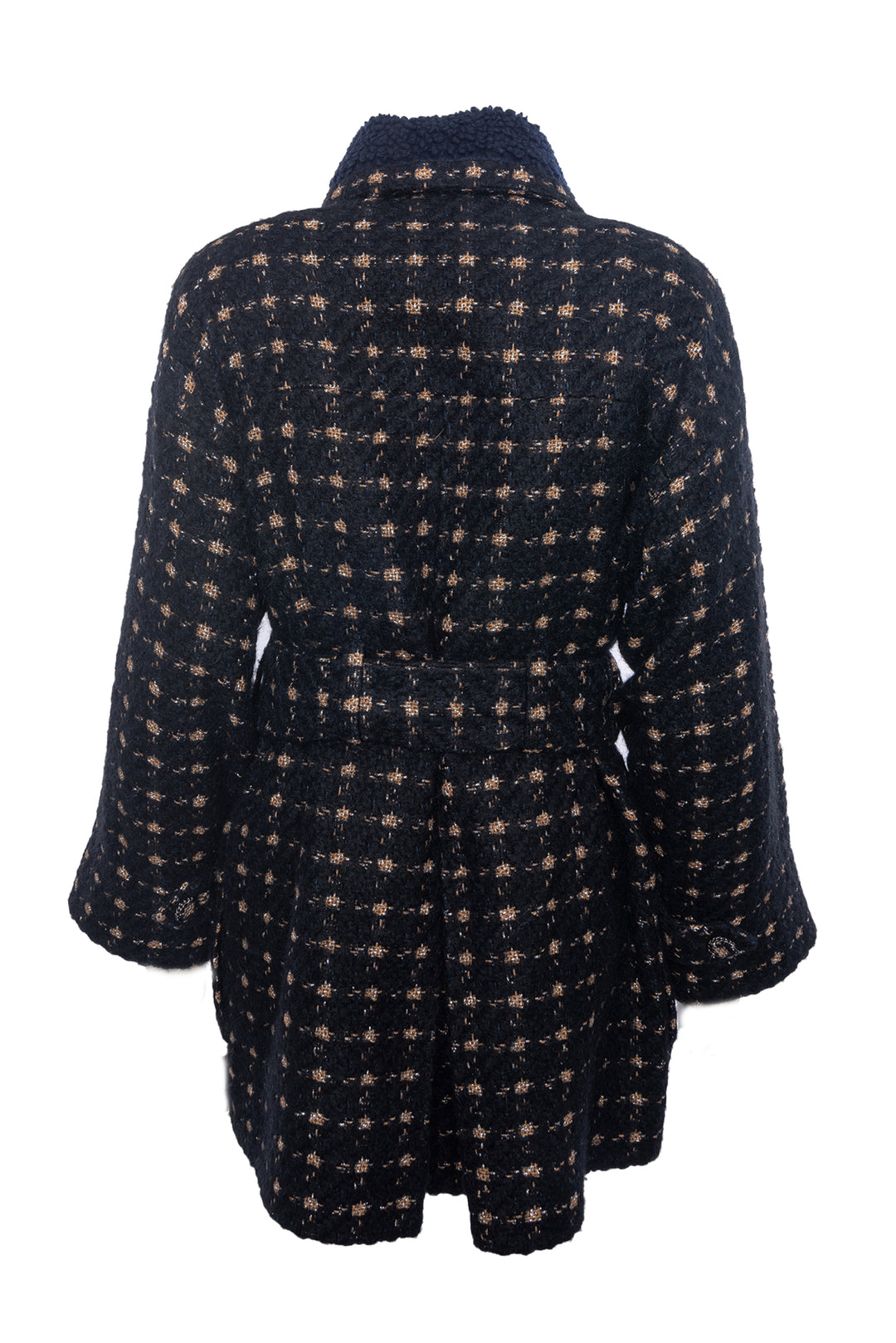 Chanel Size 34 2019 Belted Metallic Tweed Coat