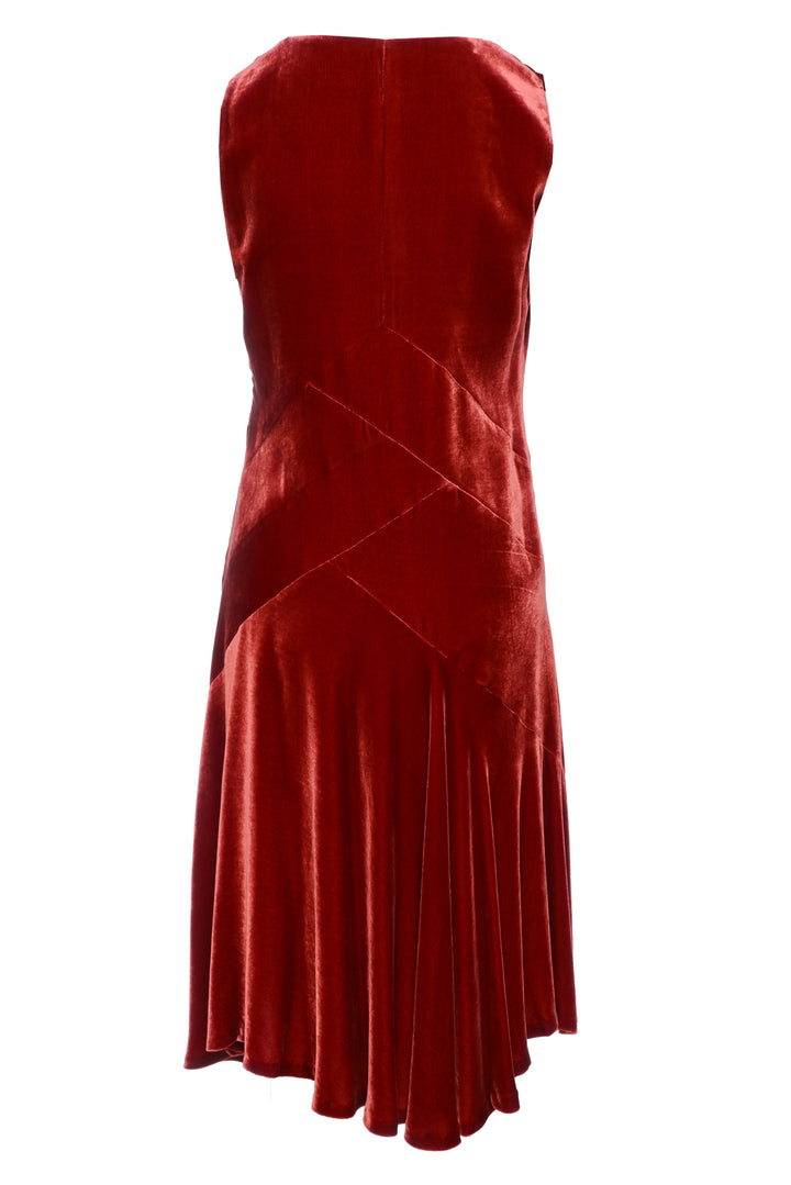 Lafayette 148 Size 6 Ashlena Asymmetical Draped Velvet Midi Dress