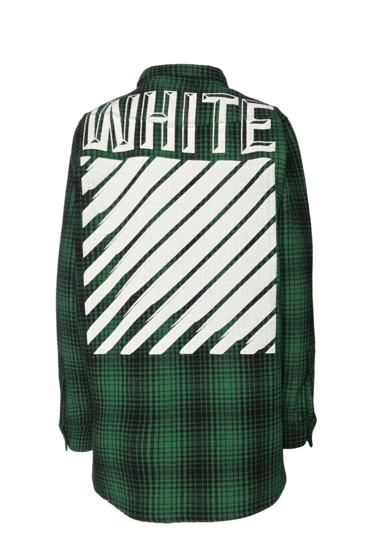 OFF-WHITE Size M Men's 2016 Diag Logo Flannel Shirt