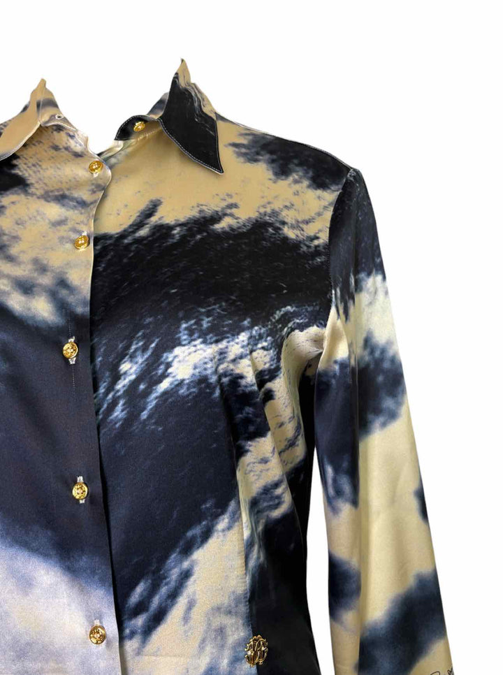 Roberto Cavalli Size 44 Silk Pattern Blouse