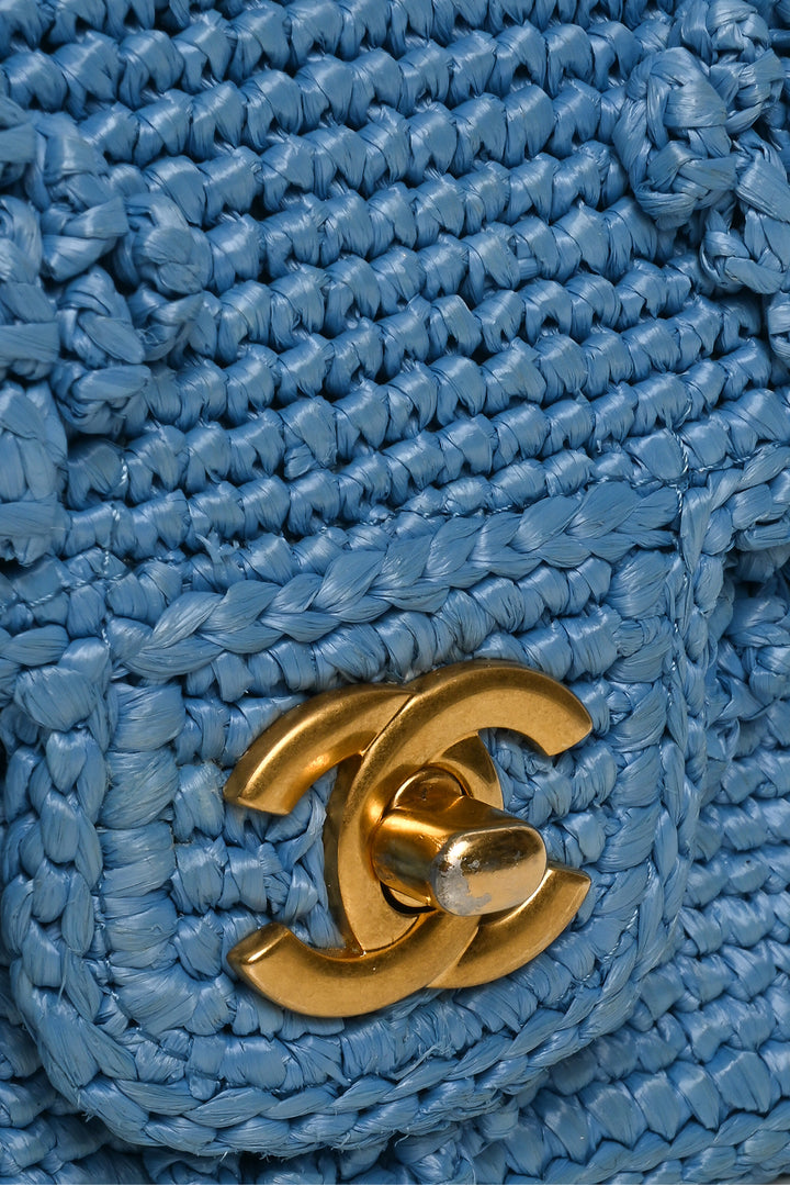 Chanel Small Dolce Raffia Flap Bag