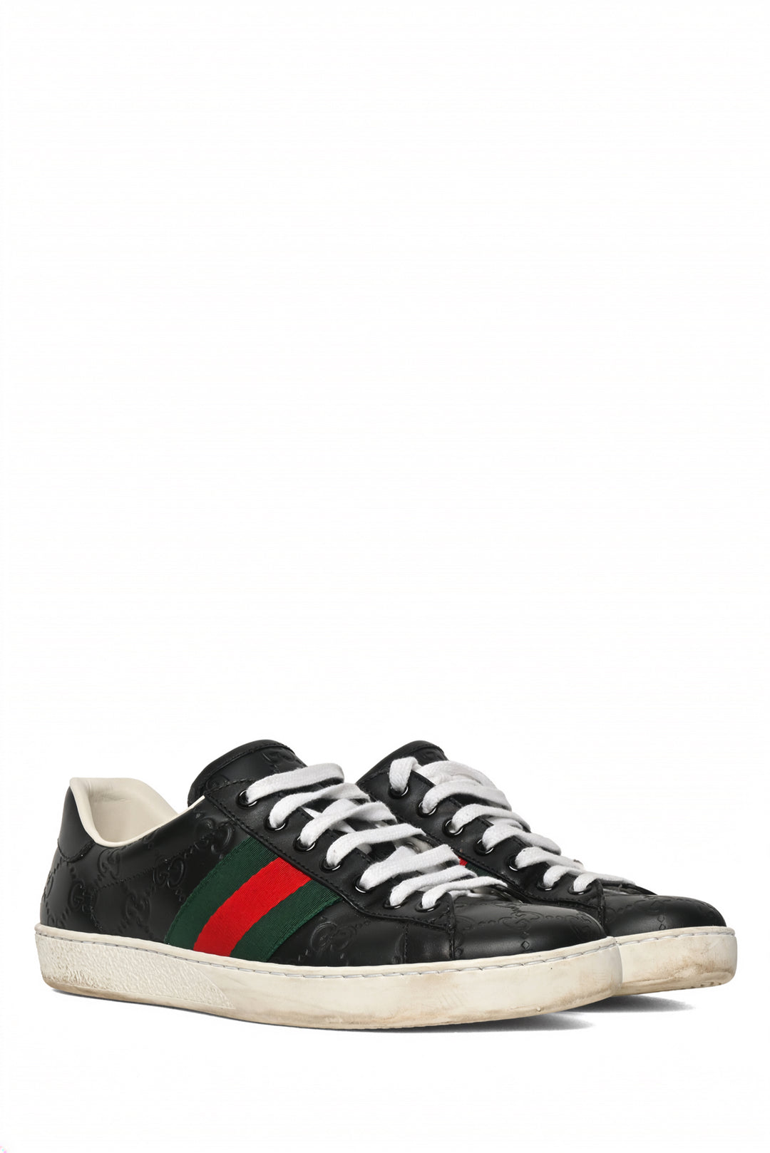 Gucci Size 8 Monogram Ace Web Sneaker