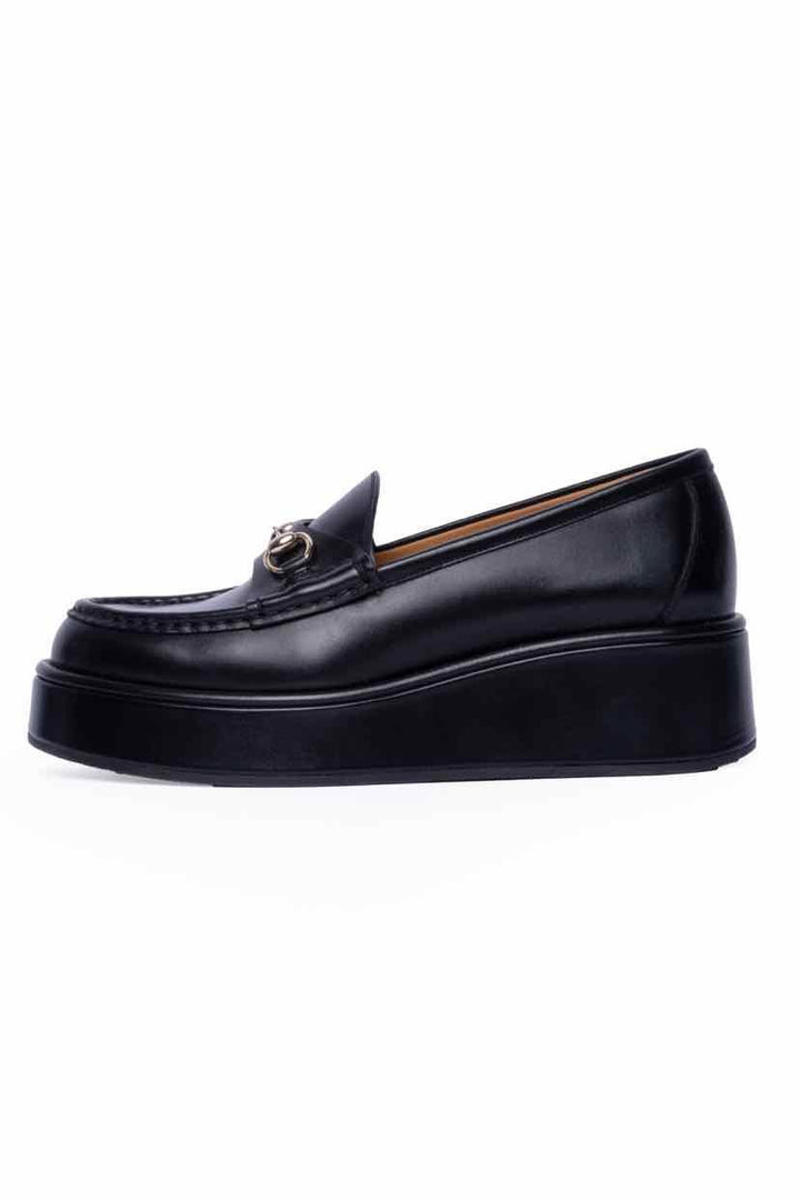 Gucci Size 37.5 Horsebit Wedge Loafers