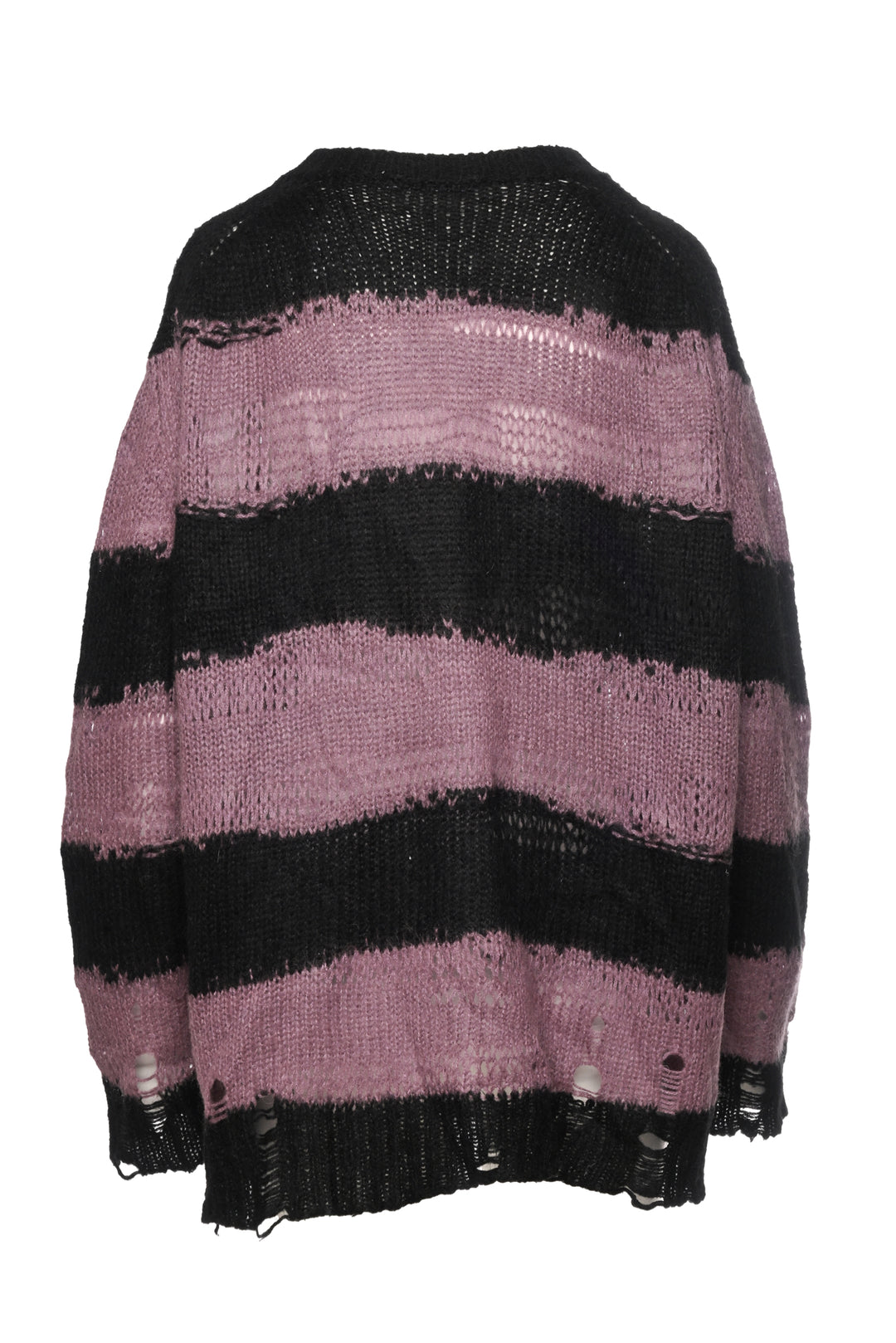 Acne Studios Size L Mohair Blend Striped Distressed Sweater