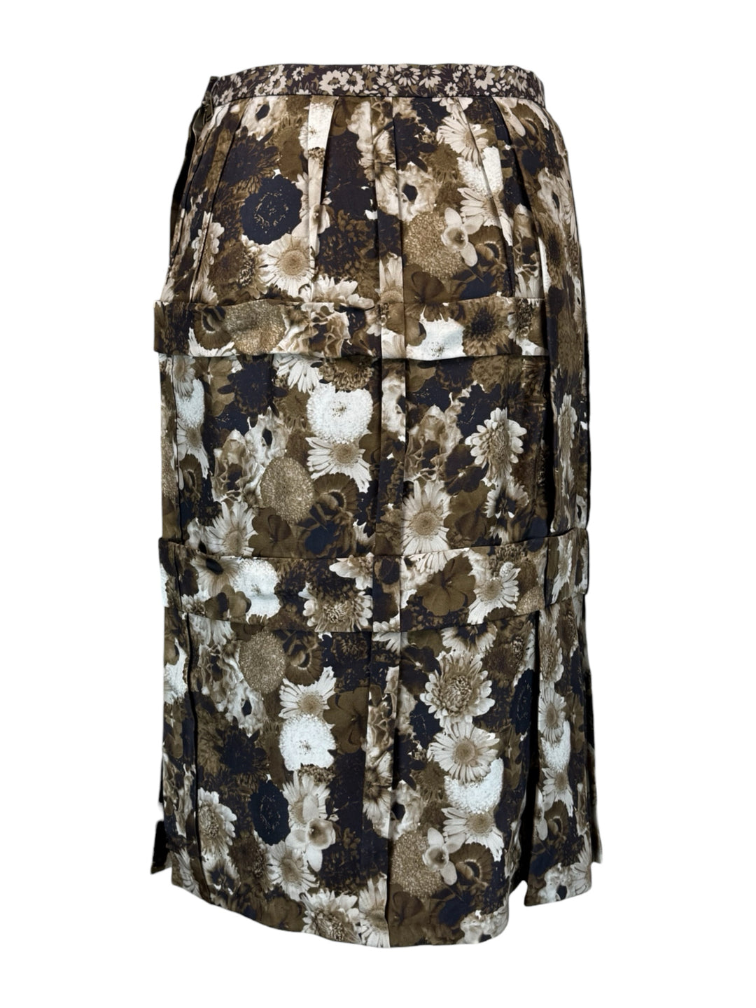 Louis Vuitton Size 36 Floral Silk Knee Length Skirt