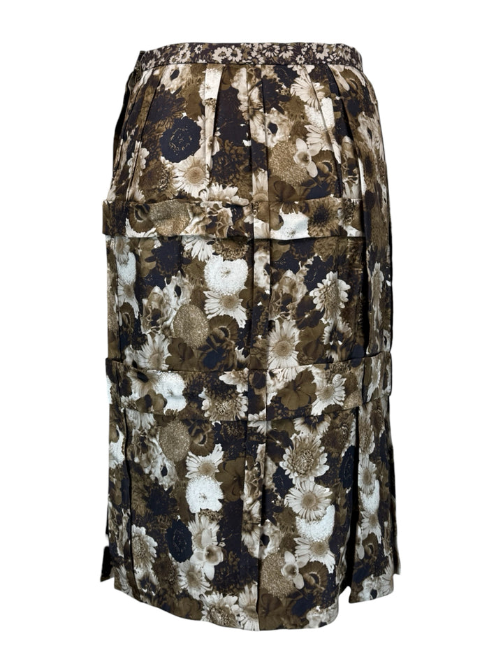 Louis Vuitton Size 36 Floral Silk Knee Length Skirt