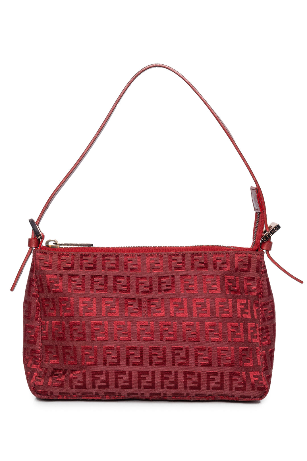 Fendi Zucchino Rosso Pochette Shoulder Bag