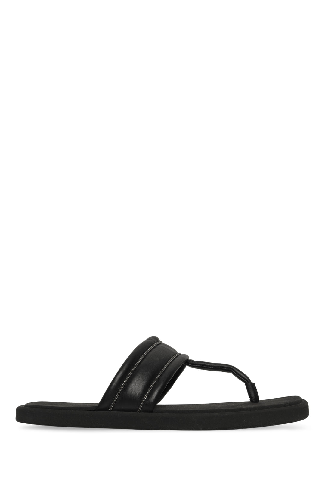 Brunello Cucinelli Size 39 Monili Trim Leather Flip Flops