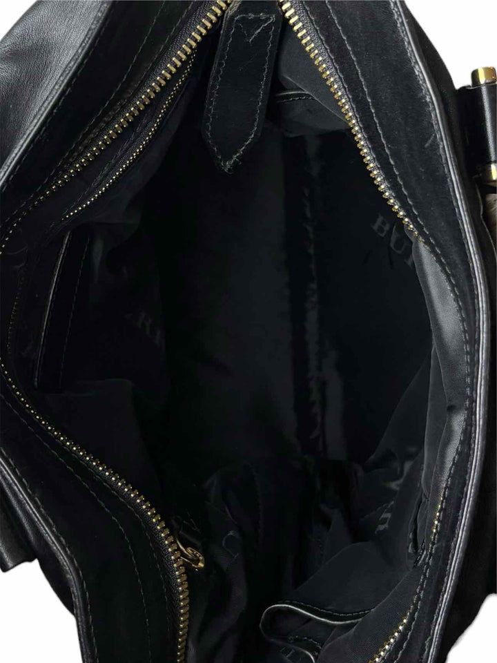 Burberry Black Leather Tote Purse