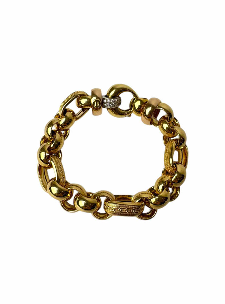 18K White, Yellow and Rose  Gold Bracelet With Diamonds