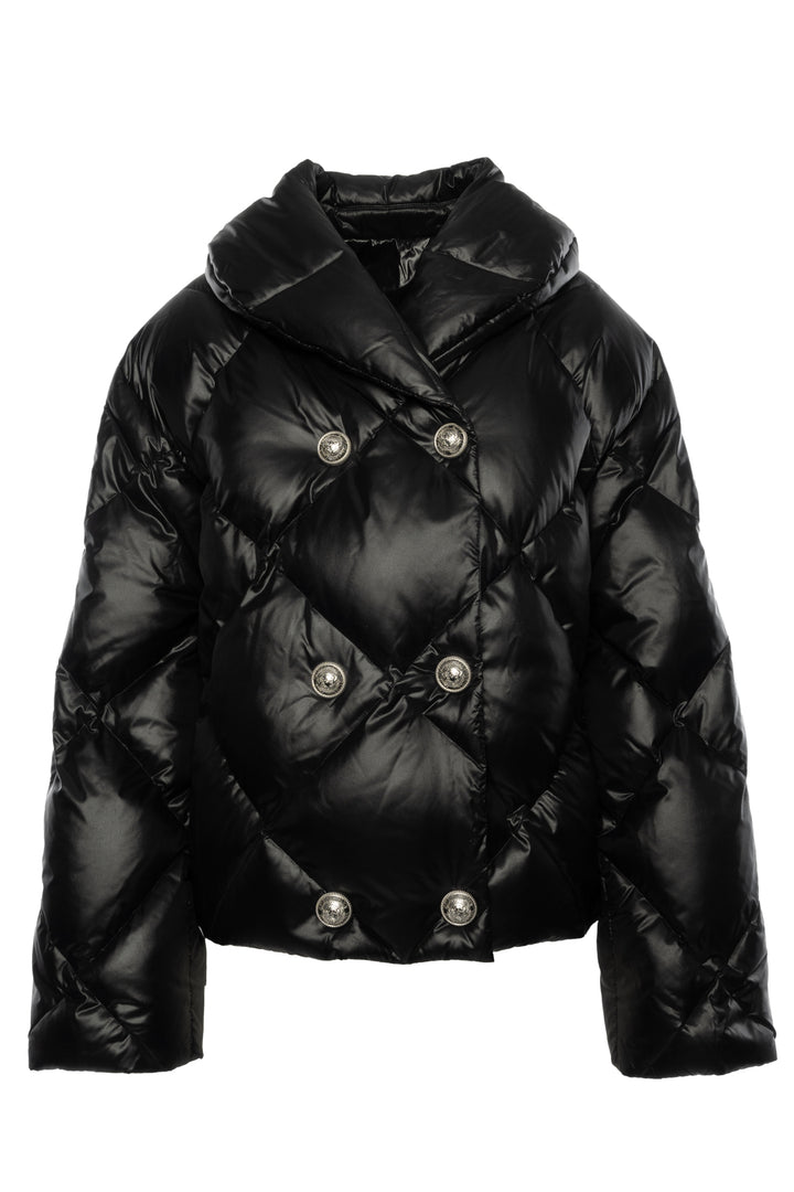 Balmain Size 38 Diamond Quilted Down Jacket