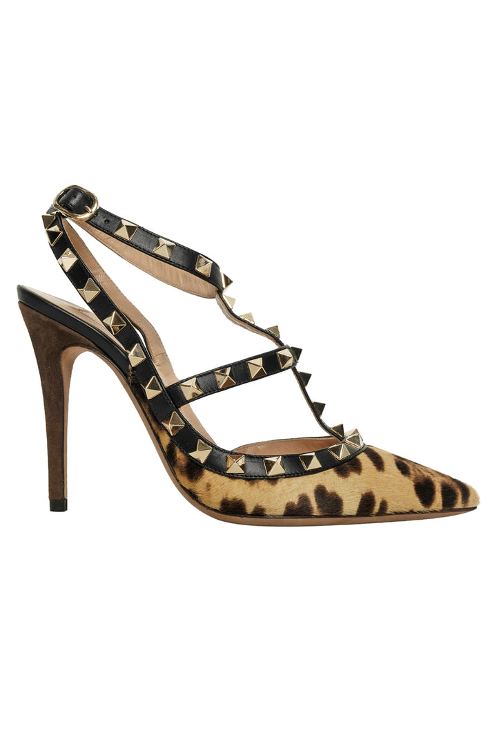 Valentino Size 35 Rockstud Pony-Effect Calfskin Pumps