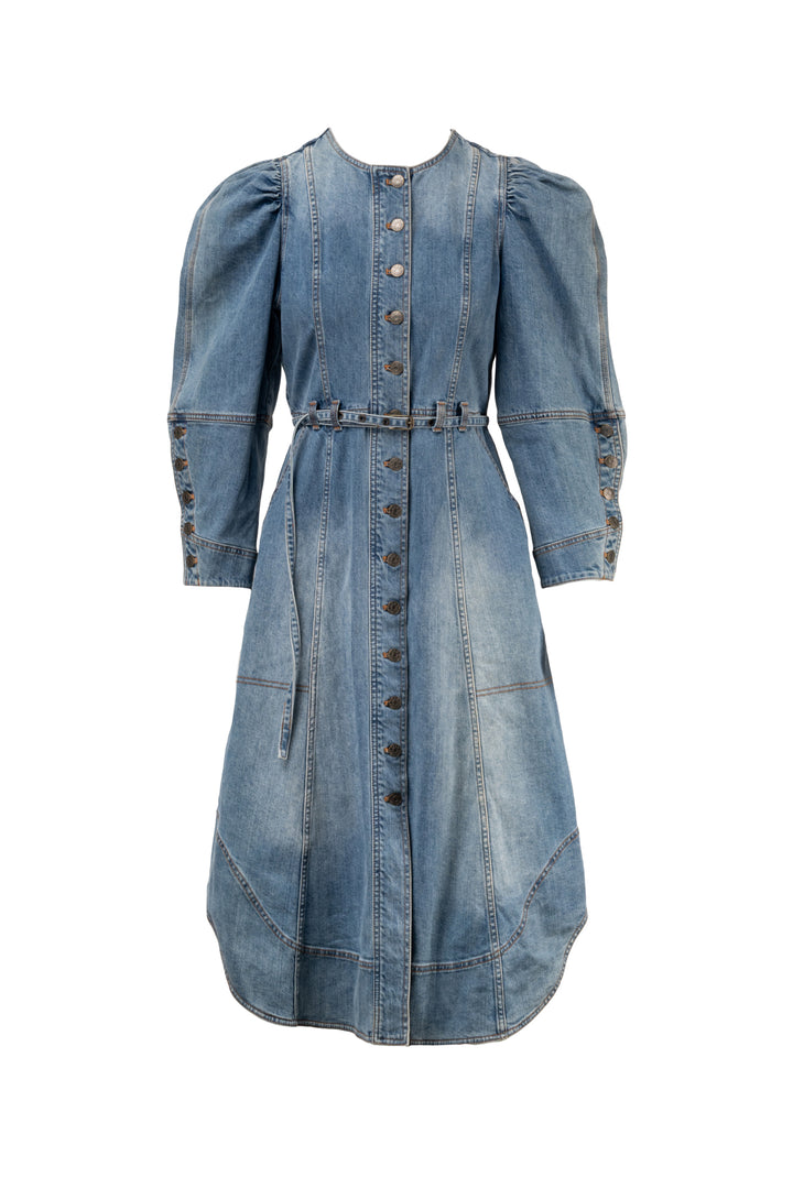 Ulla Johnson Size 6 Starr Denim Midi Dress
