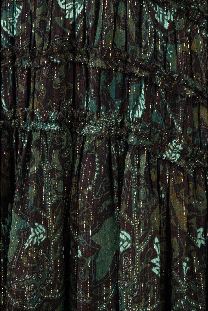 Ulla Johnson Size 6 Fiona Metallic Plunge Neck Maxi Dress