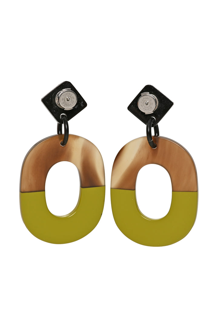 Hermes Buffalo Horn & Laquer Isthme Earrings