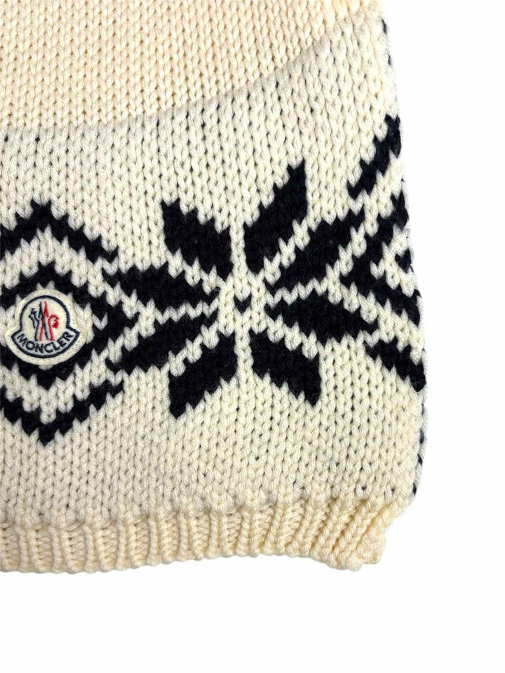 Moncler Patterned Wool Knit Scarf