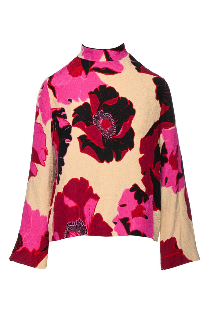 Dries Van Noten Size 38 Capo Floral Mock Neck Top