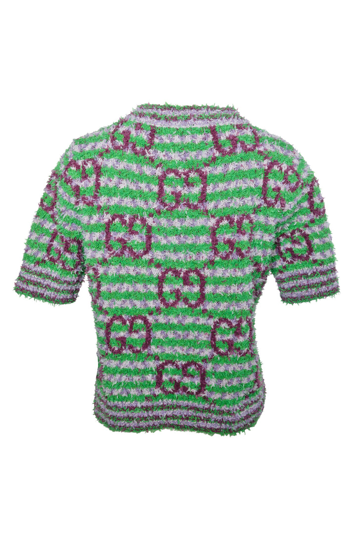 Gucci Size S Green & Purple Maxi GG Sweater
