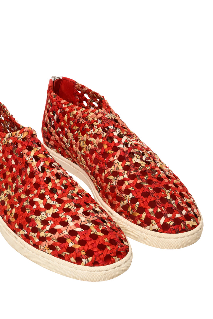 Hermes Size 36.5 Woven Fabric & Leather Oxygene Sneaker