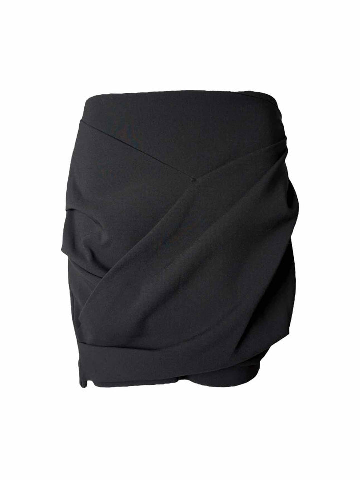 Rev___ Size 42 Pleated Poly Mini Skirt