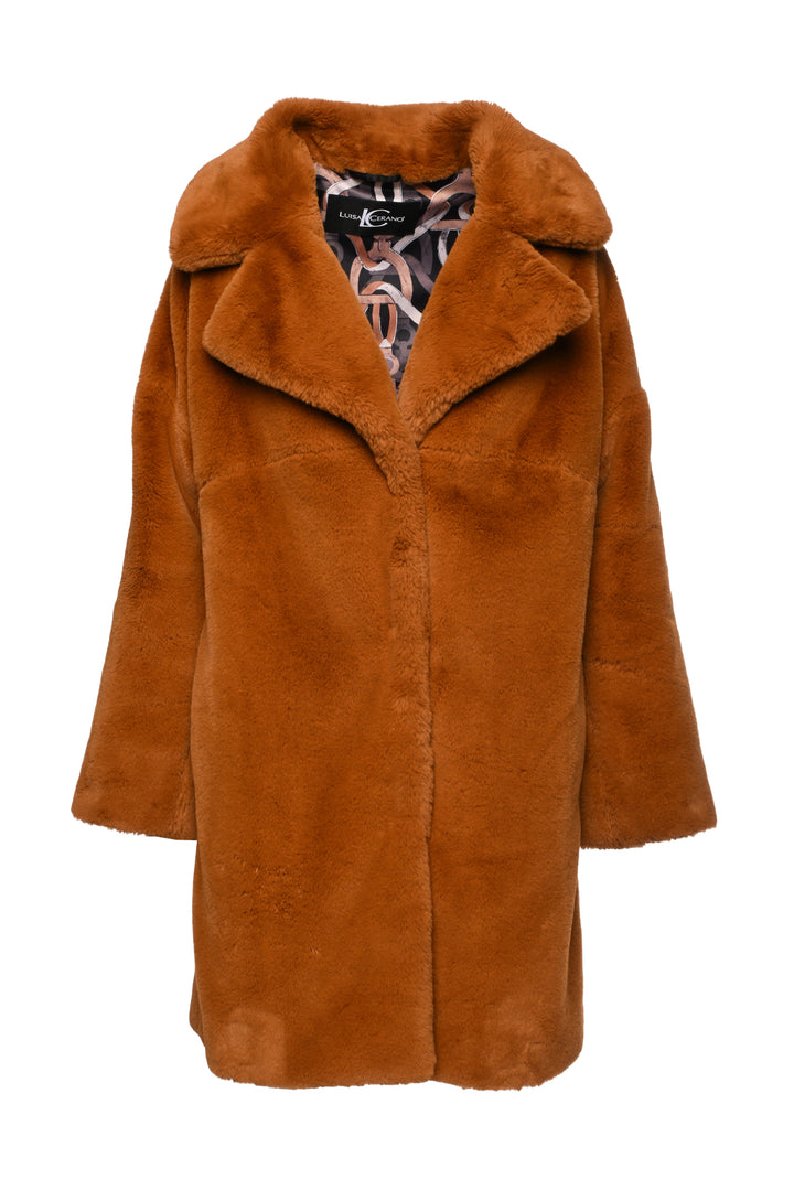 Luisa Cerano Size 6 Faux Fur Coat