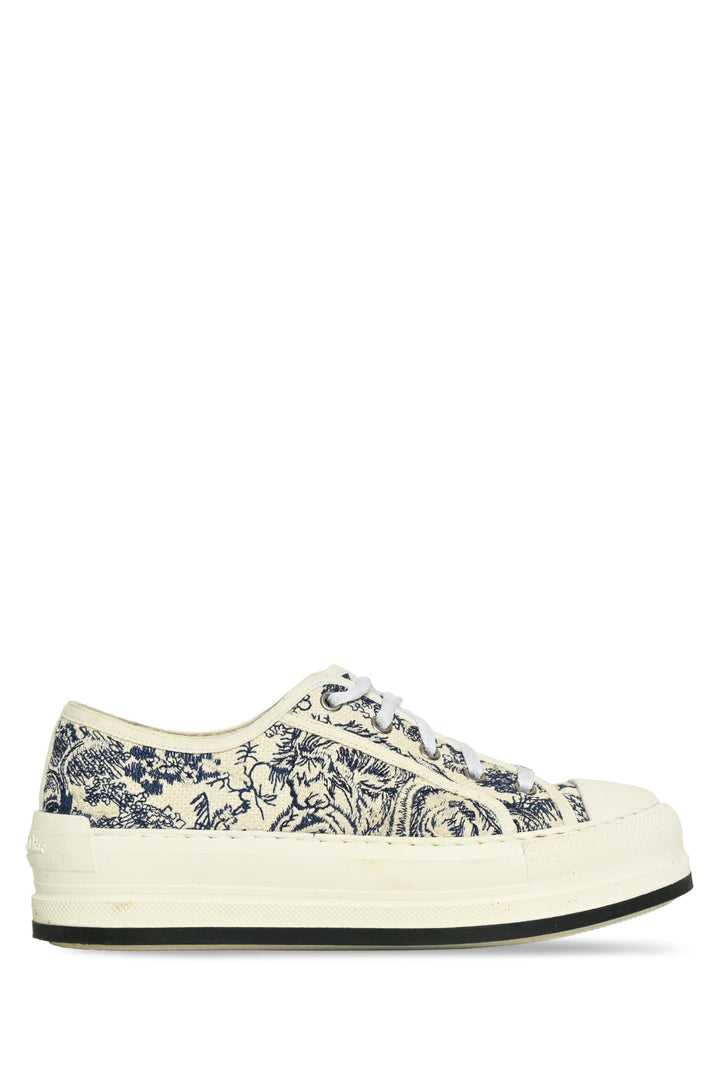 Christian Dior Size 38 Toile de Jouy Embroidered Canvas Walk'n'Dior PlatfSneaker
