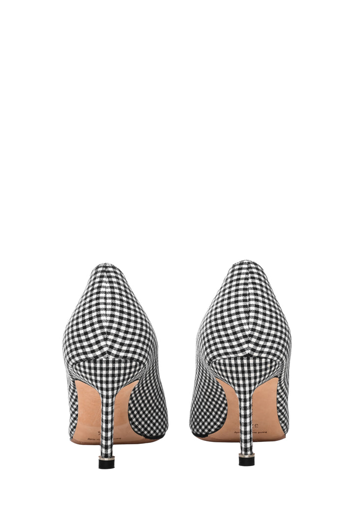 Manolo Blahnik Size 37.5 Hangisi Gingham Pumps