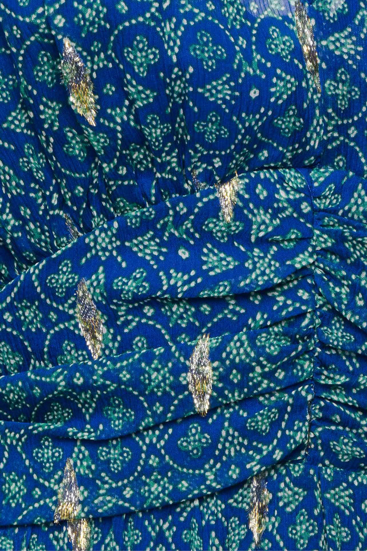 BA&SH Size 8 Metallic Jacquard Silk Mela Dress