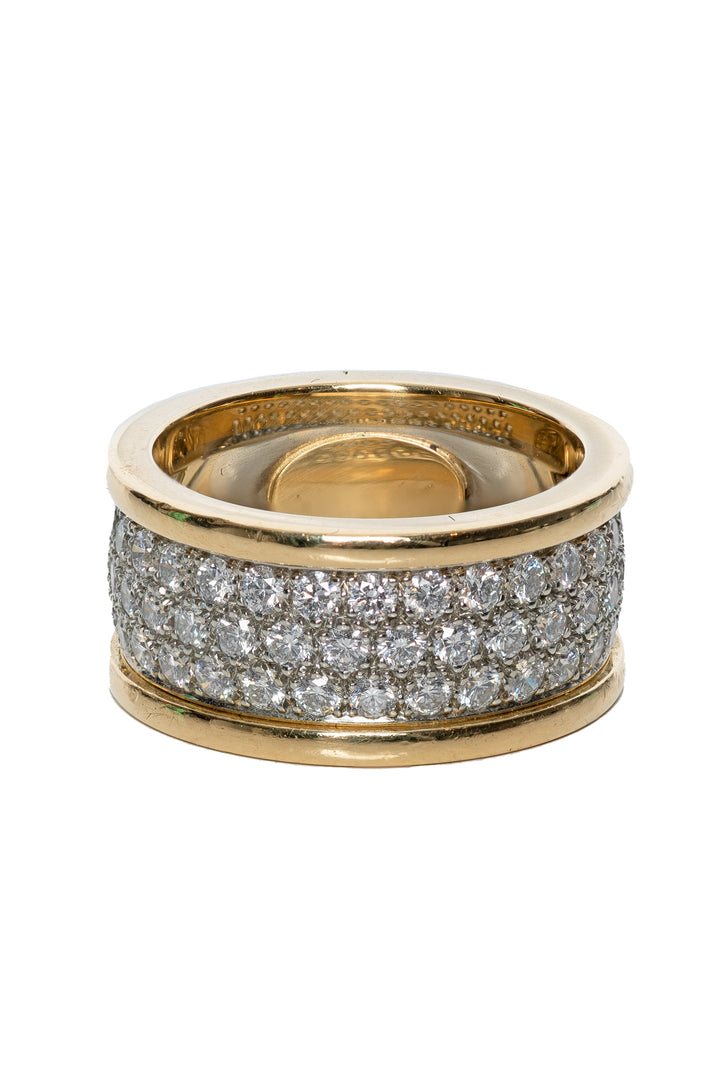 18K Yellow & White Gold Diamond Pave Ring