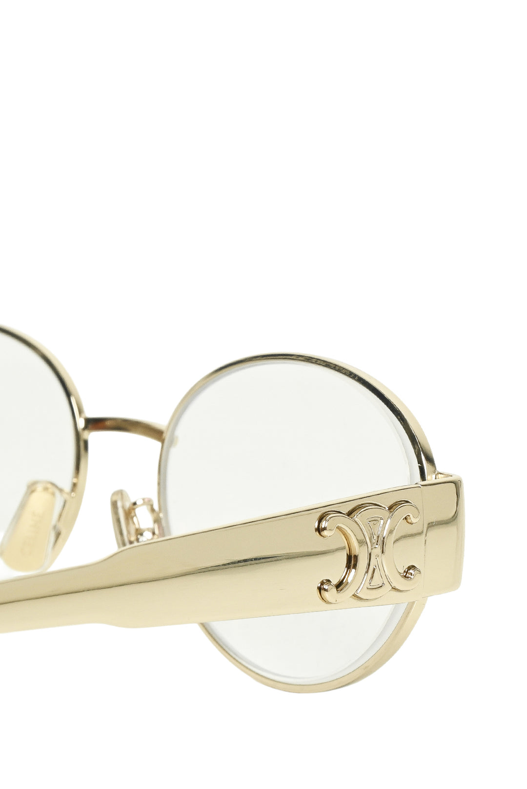 Celine Metal Triomphe Logo Oval Frame Eyewear