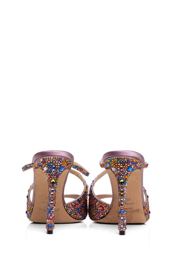 Jimmy Choo Size 38.5 Anise 95 Glitter Sandals
