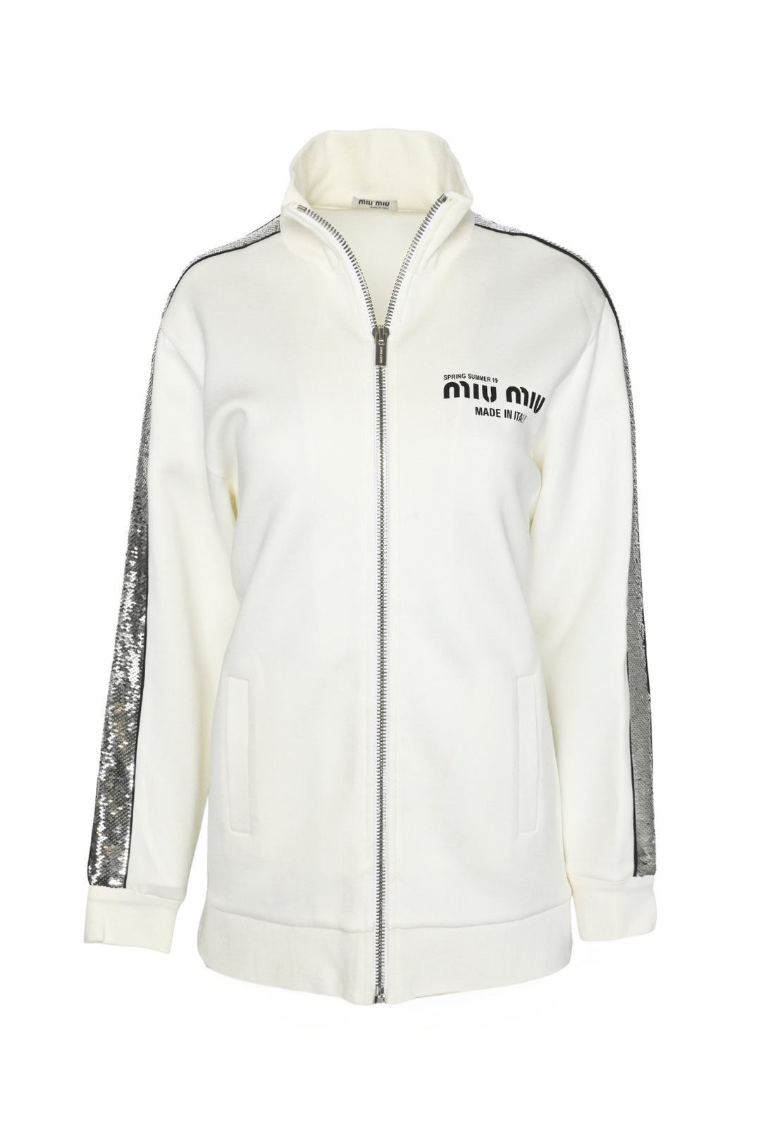 Miu Miu Size XS 2018 Sequin Sleeve Track Jacket
