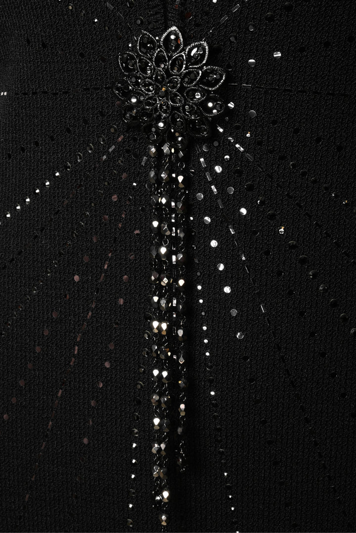 St. John Evening Size 4 Low Back Brooch Embellished Gown