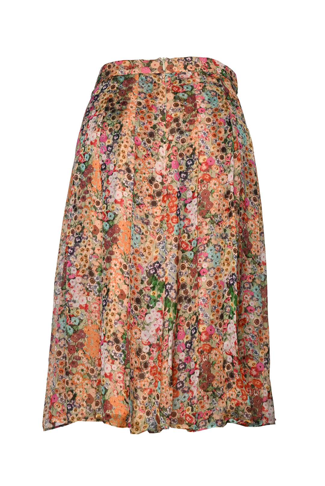 Max Mara Studio Size 36 Floral Silk Pleated Midi Skirt