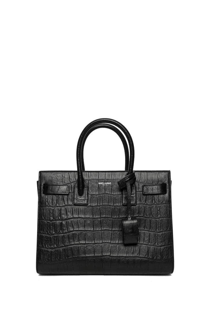 Saint Laurent 2015 Croc Embossed Baby Sac De Jour Tote