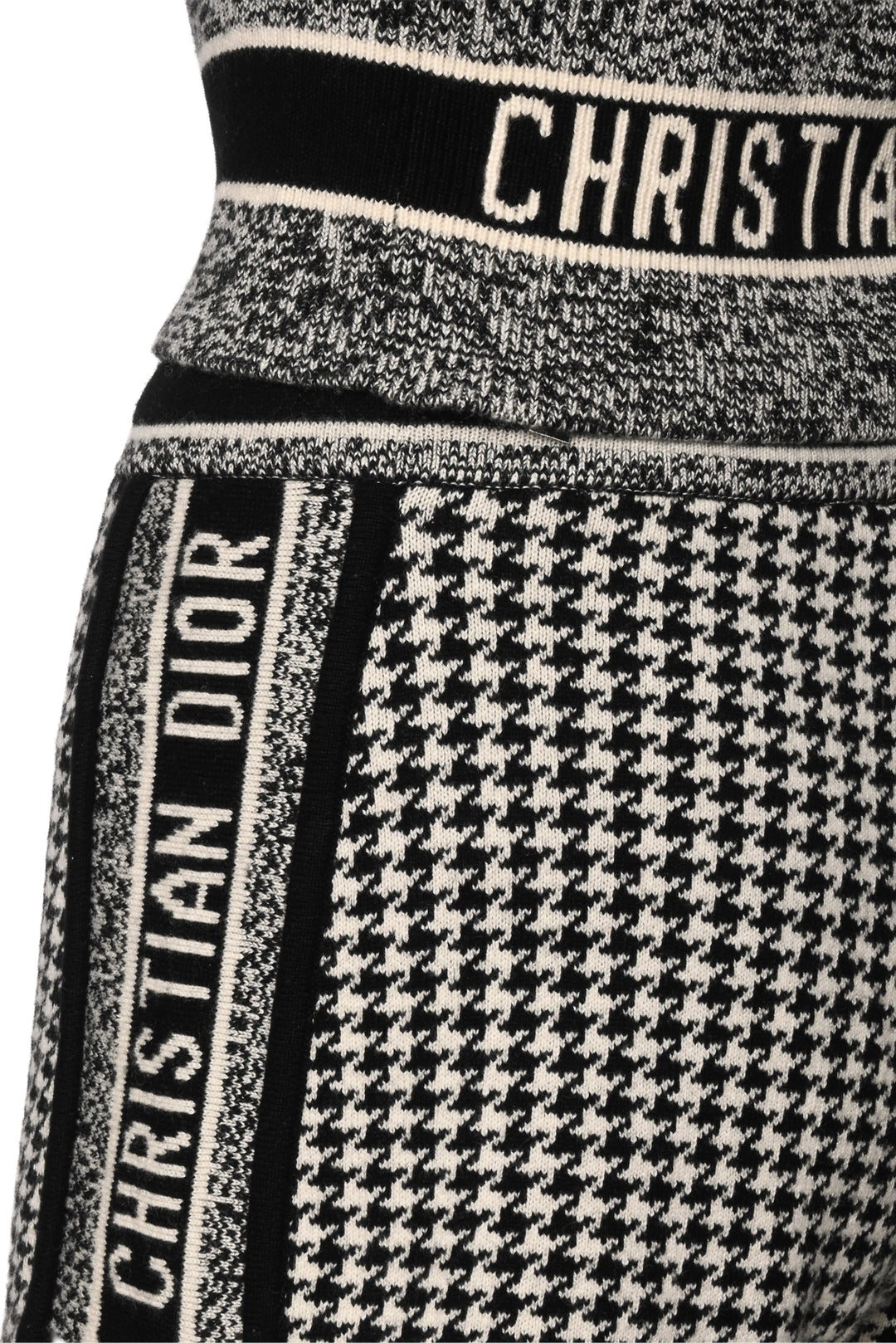 Dior Size 2/6 Houndstooth Cashmere Sleeveless Top & Mini Short Set