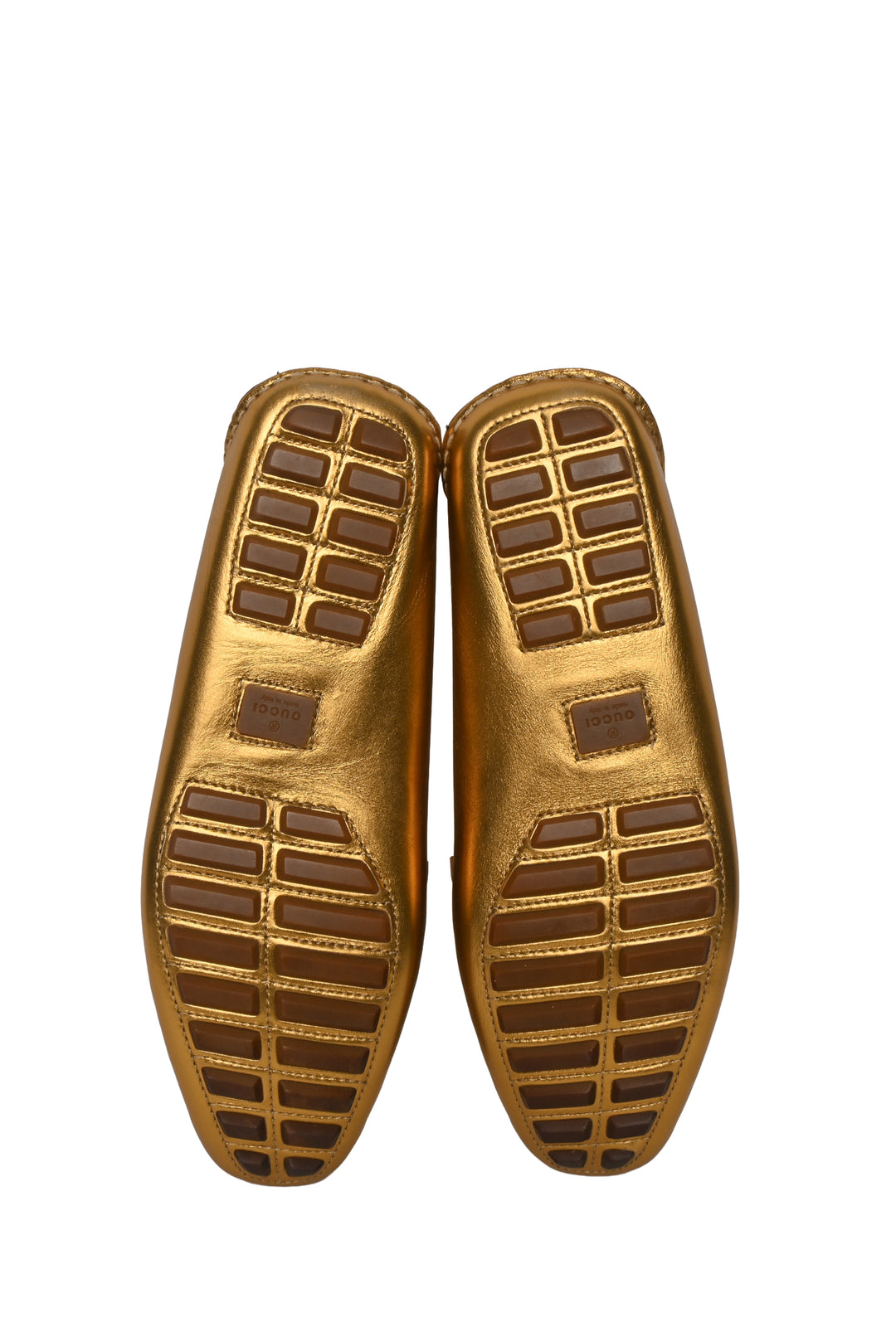 Gucci Size 9.5 Metallic Driving Loafers