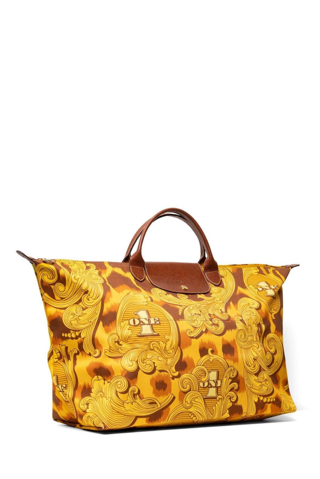 Longchamp x Jeremy Scott S/S 2012 Le Pliage Leopard Flourish Travel Bag Tote