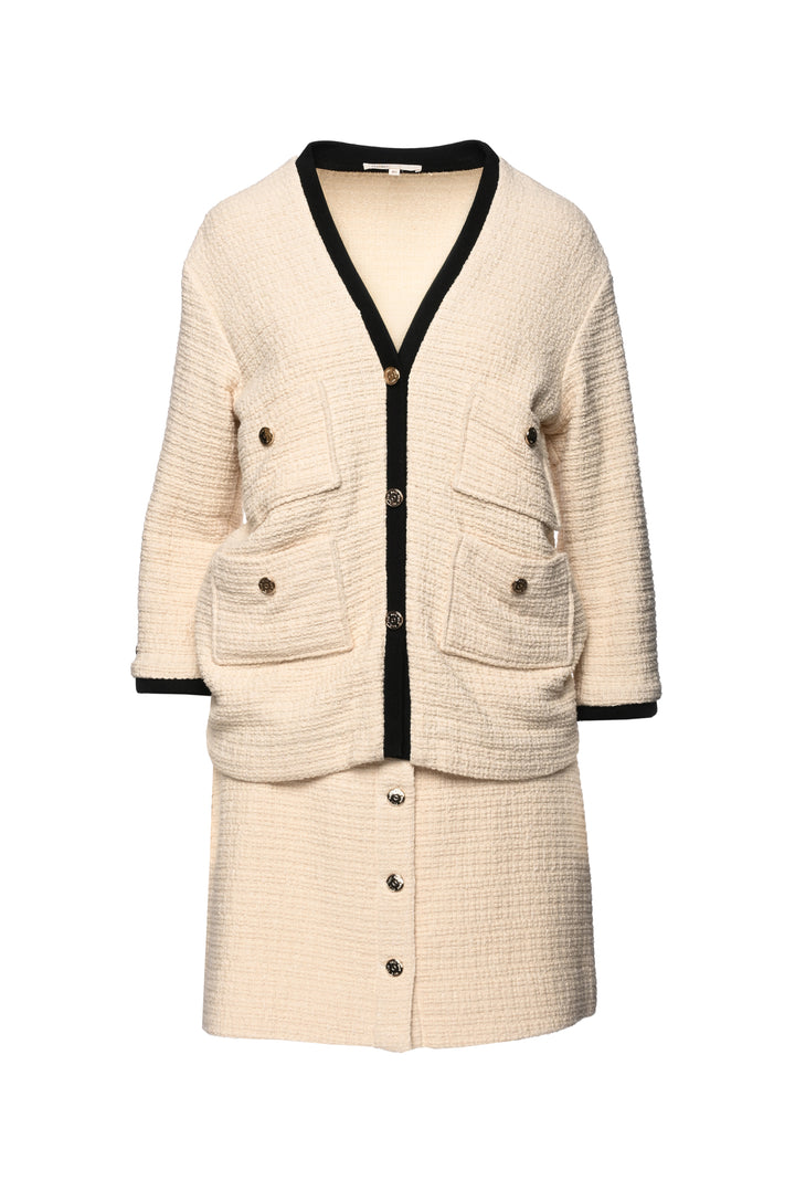 maje Size 40 Tweed Cardigan & Skirt Set