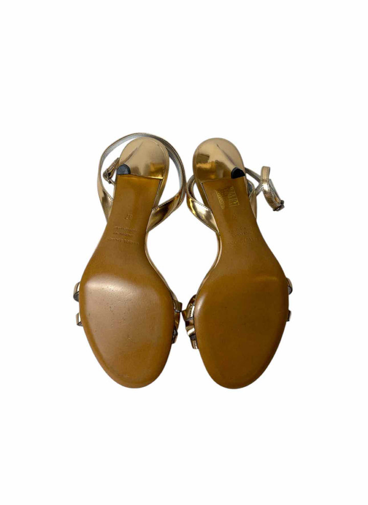 Isabel Marant Size 37 Metallic Bow Story Leather Sandals
