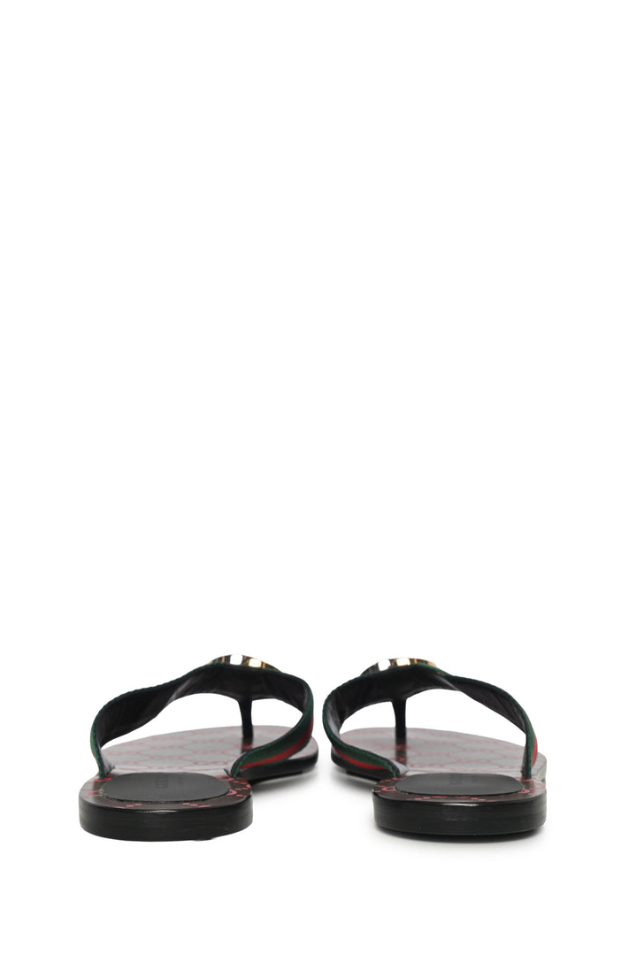 Gucci Size 39 Kika GG Web Thong Sandals
