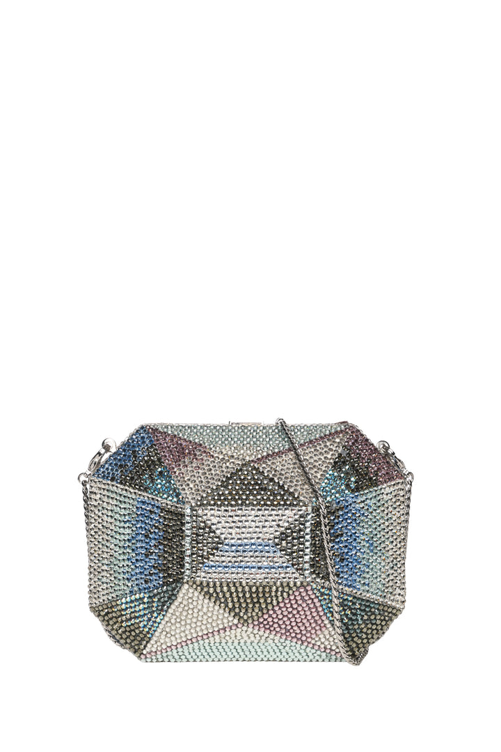 Judith Leiber Emerlad cut Swarovski Crystal Minaudiere Clutch