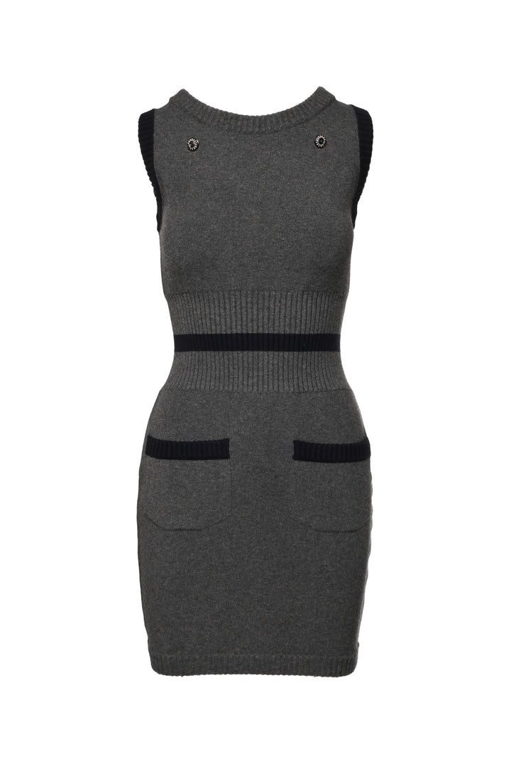 Chanel Size 38 Wool Dress & Cardigan Set