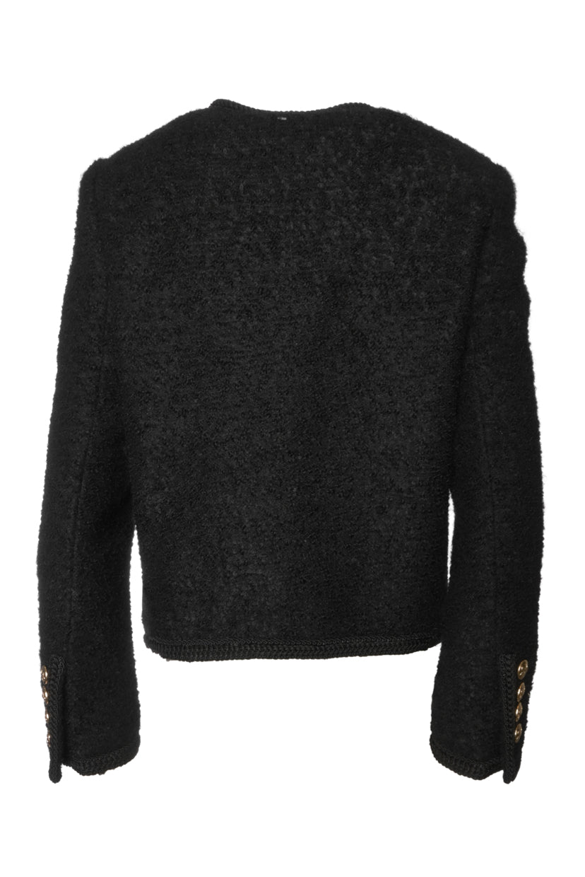 Celine Size 40 Boucle Tweed Chasseur Jacket