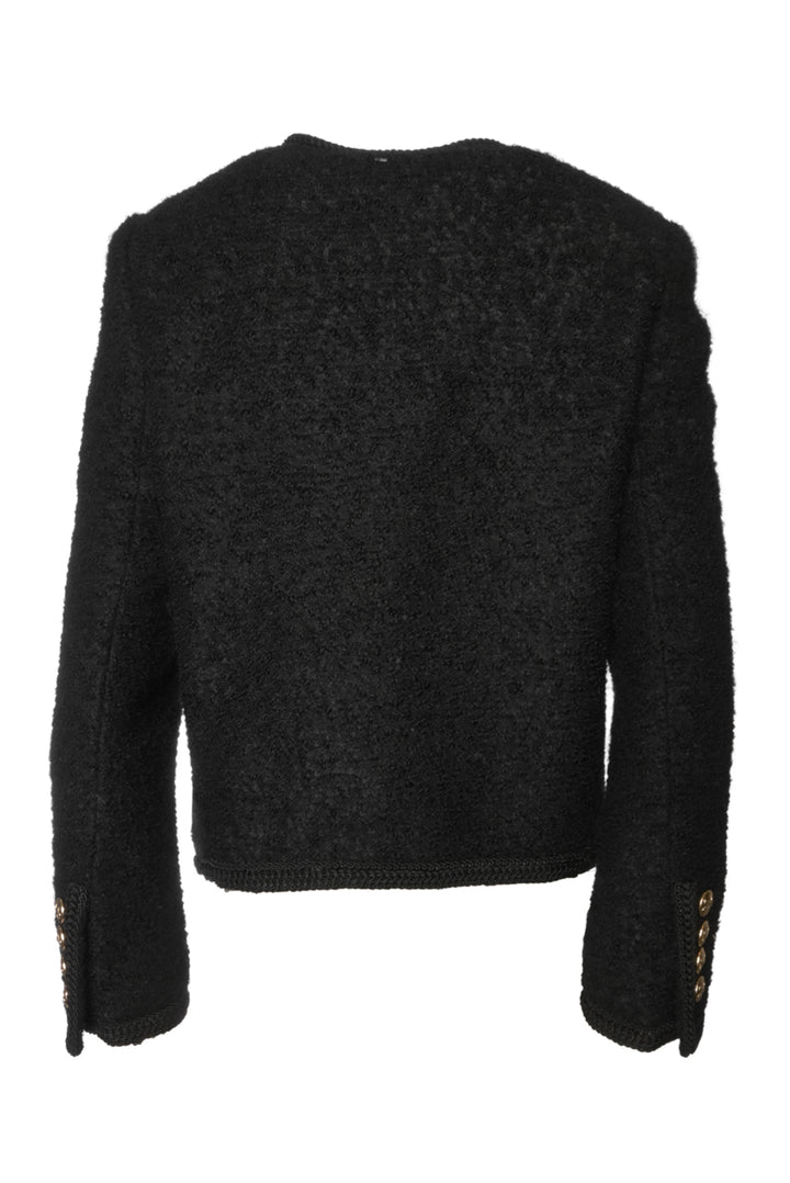 Celine Size 40 Boucle Tweed Chasseur Jacket