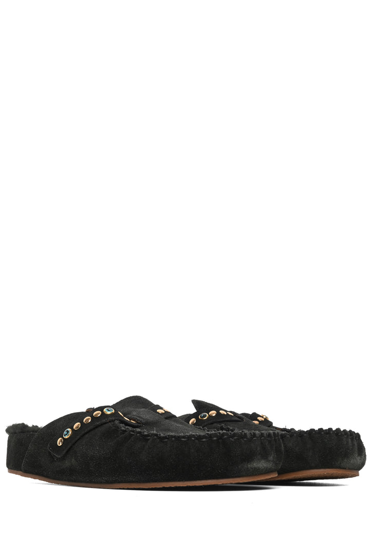 Xirena Size 39 Suede Joy Studded Shearling Mules