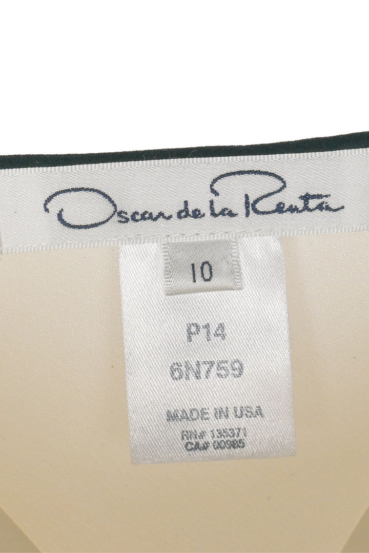 Oscar De La Renta Size 10 Bow Long Sleeve Silk Tops