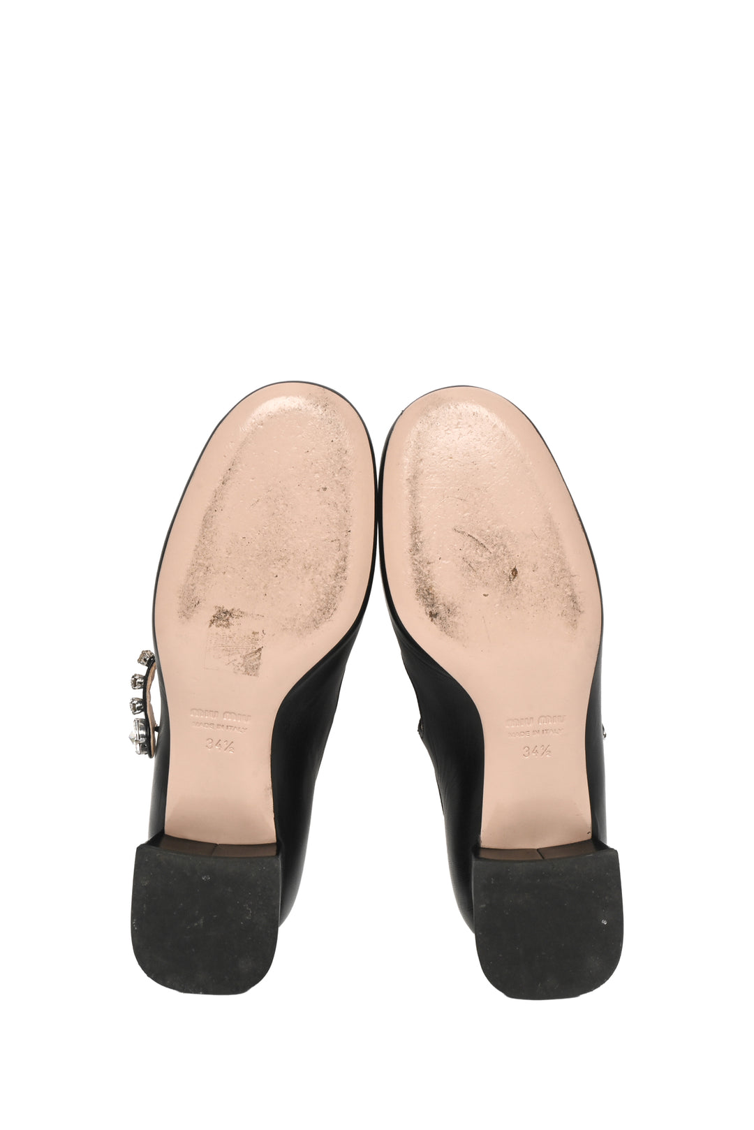 Miu Miu Size 34.5 Block Heel Mary Janes