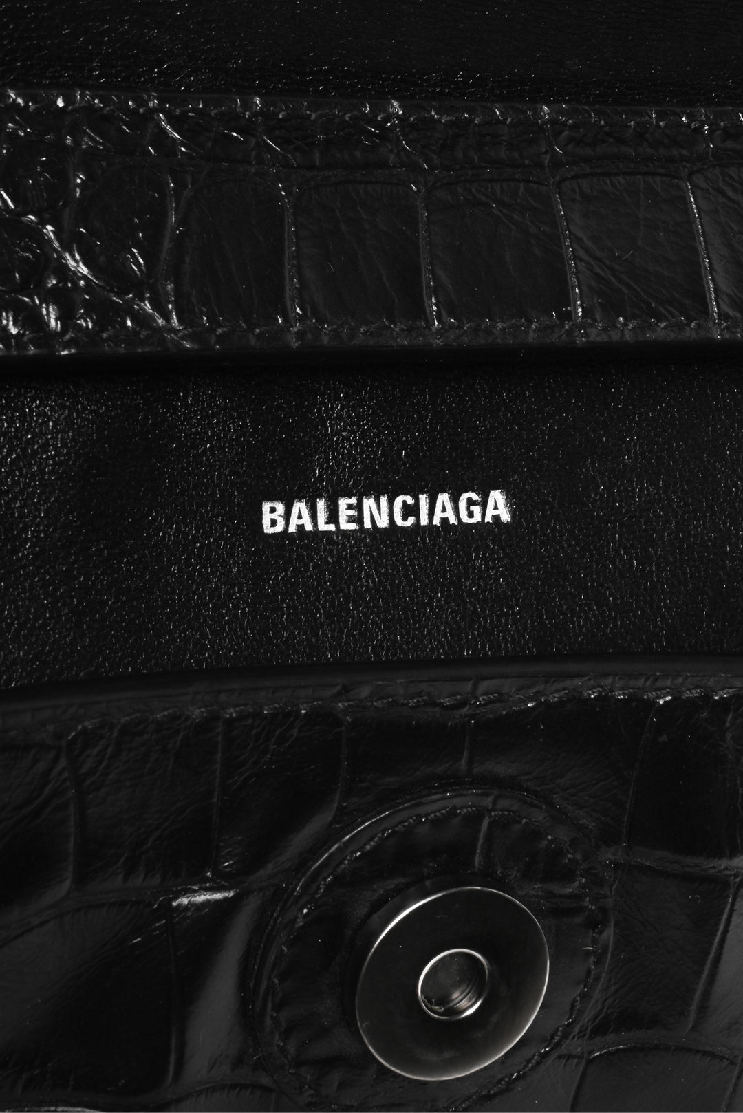 Balenciaga Croc Embossed Downtown XS Shoulder Bag