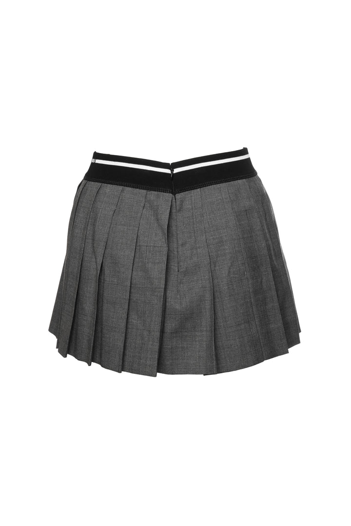 Miu Miu Size 36 2022 Pleated Virgin Wool Mini Skirt